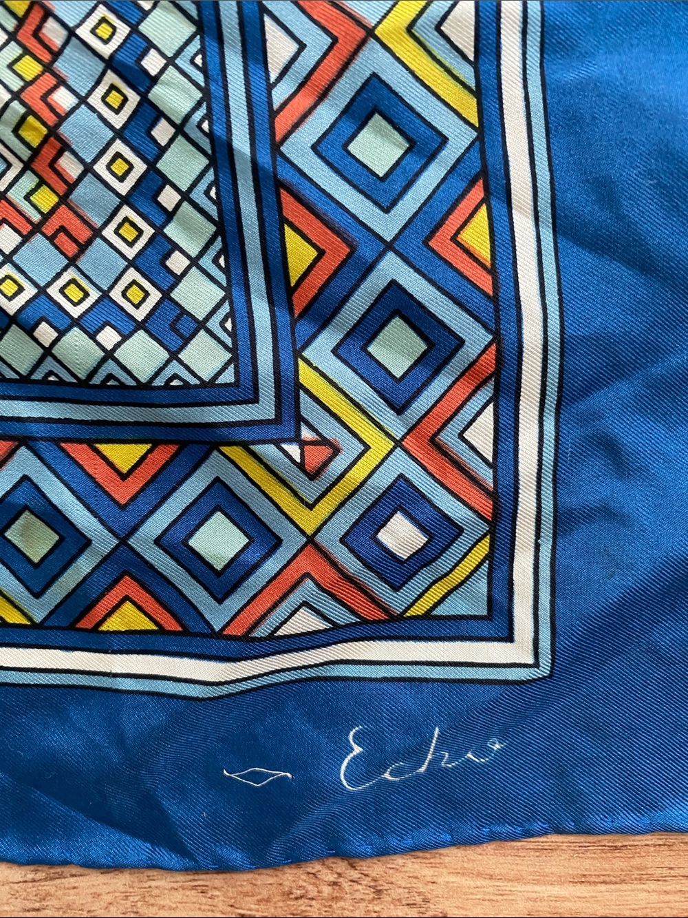Echo vintage Geometric Silk Scarf - Picture 2 of 2